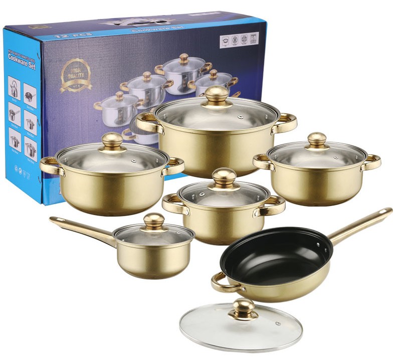 طقم أواني طهي (ذهبي)