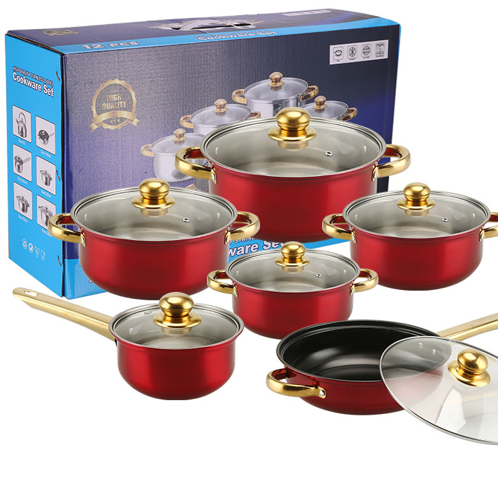 طقم أواني طهي (أحمر)