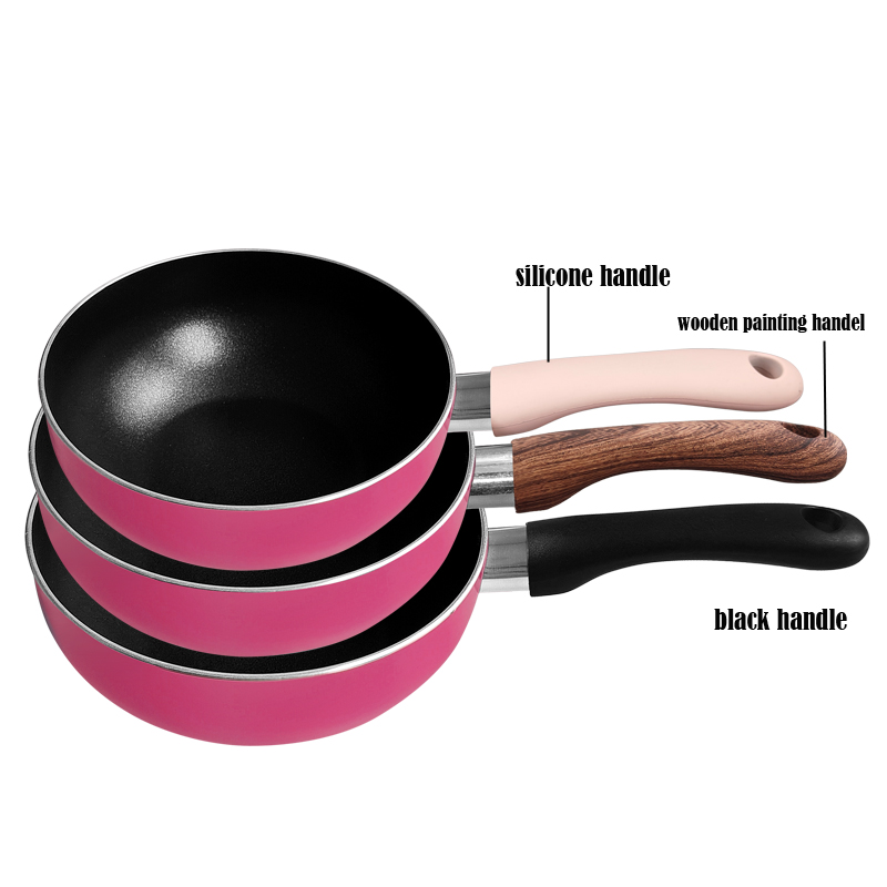 مقلاة وردية بمقابض متنوعة